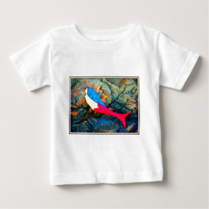 Rot-Blau-Meerjungfrau Baby T-shirt