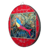 Rot-Blau-Meerjungfrau Dartscheibe (Vorderseite rechts)