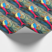 Rot-Blau-Meerjungfrau Geschenkpapier (Ecke)