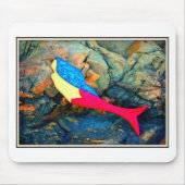 Rot-Blau-Meerjungfrau Mousepad (Vorne)