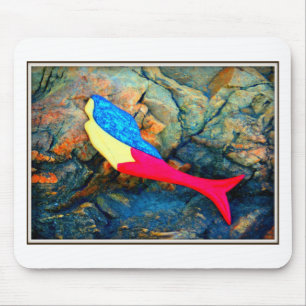 Rot-Blau-Meerjungfrau Mousepad