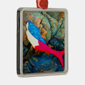 Rot-Blau-Meerjungfrau Silbernes Ornament (Rechts)