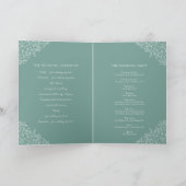 Rot-Blau-Monogramm Art-2-Töne-Hochzeit Programm (Innenseite)