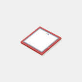 Rot Blau Monogrammiert Post-it Klebezettel (angewinkelt)