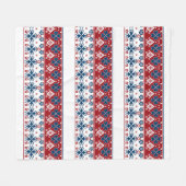 Rot-Blau-Ornament Fleecedecke (Vorderseite (Horizontal))