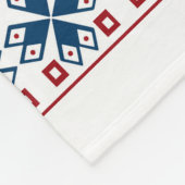 Rot-Blau-Ornament Fleecedecke (Ecke)