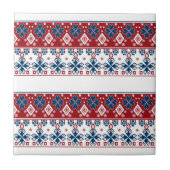 Rot-Blau-Ornament Fliese (Vorderseite)