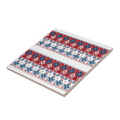 Rot-Blau-Ornament Fliese (Seite)