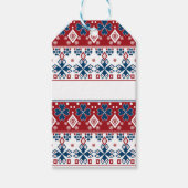 Rot-Blau-Ornament Geschenkanhänger (Vorderseite)