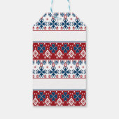 Rot-Blau-Ornament Geschenkanhänger (Rückseite)