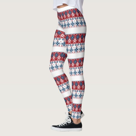 Rot-Blau-Ornament Leggings (Links)