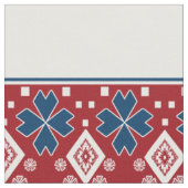 Rot-Blau-Ornament Stoff (Nahaufnahme)