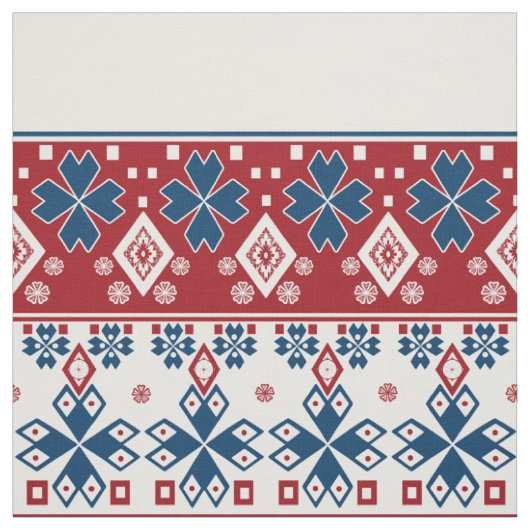 Rot-Blau-Ornament Stoff (Muster)