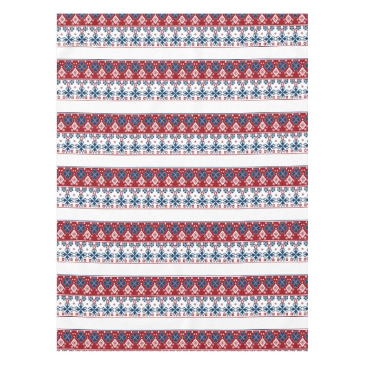 Rot-Blau-Ornament Tischdecke (Vorderseite)