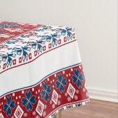 Rot-Blau-Ornament Tischdecke (Beispiel)