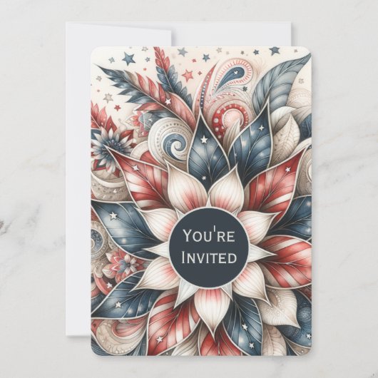 Rot-Blau-Party Einladung (Vorderseite)