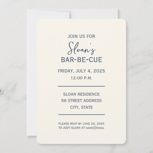 Rot-Blau-Party Einladung (Rückseite)