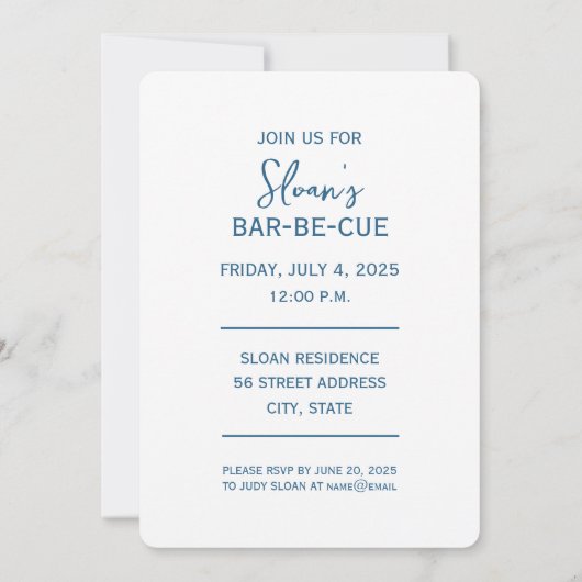 Rot-Blau-Party Einladung (Rückseite)