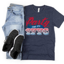 Rot Blau Party wie 1776 4. Juli T-Shirt