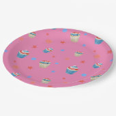 Rot-Blau-Patriotisch Geburtstagskuppchen Party Pappteller (Schrägansicht)