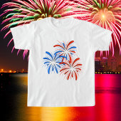 Rot-Blau Patriotische Feuerwerk Juli 4. Juli T-Shirt