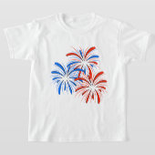 Rot-Blau Patriotische Feuerwerk Juli 4. Juli T-Shirt (Ablage )