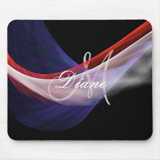 Rot-Blau-patriotische Monogramm Mousepad (Vorne)