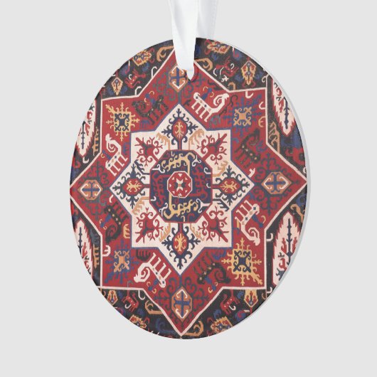 Rot & Blau Persisches Design Ornament (Vorderseite)