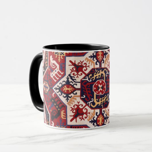 Rot & Blau Persisches Design Tasse (Vorderseite Links)