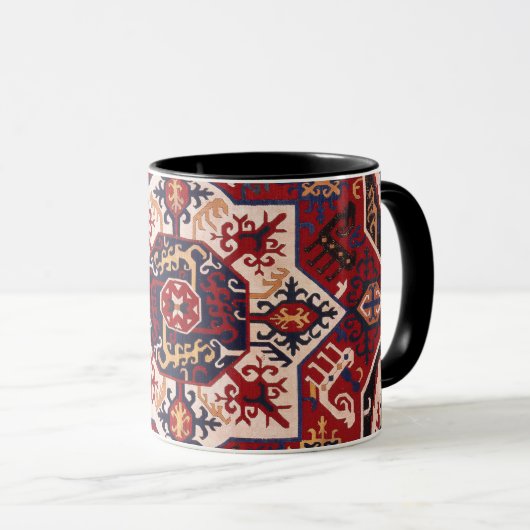 Rot & Blau Persisches Design Tasse (VorderseiteRechts)