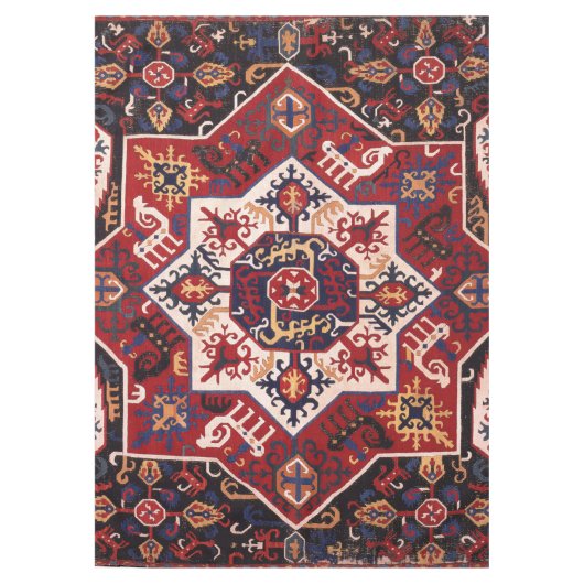 Rot & Blau Persisches Design Tischdecke (Vorderseite)