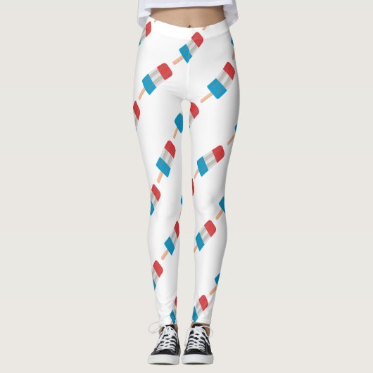 Rot-Blau-Popsikel Leggings (Vorderseite)