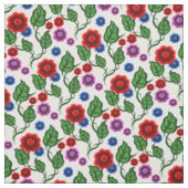 Rot/blau/rosa Blume/grüne Blätter/Folk Stoff (Muster)