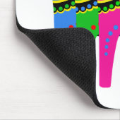 Rot/blau/rosa/grün Nordisches Folklopferd Dala Mousepad (Ecke)