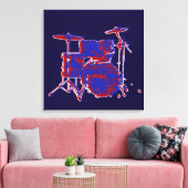 Rot-Blau-Schlagzeug Leinwanddruck (Insitu (Wohnzimmer))