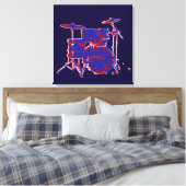 Rot-Blau-Schlagzeug Leinwanddruck (Insitu (Schlafzimmer))