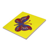 Rot-Blau-Schmetterlingsgelbe Keramik Tile Fliese (Seite)