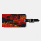 Rot, Blau, Schwarz, Gelber Strick Foto Gepäckanhänger (Vorderseite horizontal)