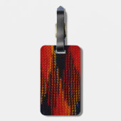 Rot, Blau, Schwarz, Gelber Strick Foto Gepäckanhänger (Rückseite vertikal)