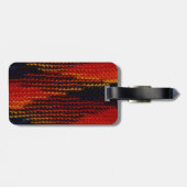 Rot, Blau, Schwarz, Gelber Strick Foto Gepäckanhänger (Rückseite horizontal)