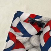 Rot-Blau-Sport endlose Volleyball-Muster Strandtuch (Beispiel)