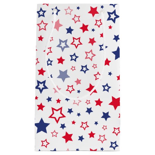 Rot-Blau-Sternenmuster Kleine Geschenktüte (Vorderseite)