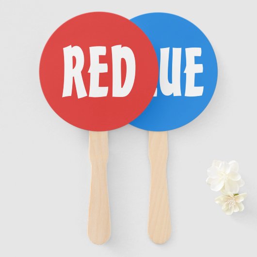 Rot Blau Team Spiel Paddle Schild Fächer (Vorne und Hinten)