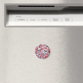 Rot Blau Tupfenmuster Magnet (In Situ (Geschirrspüler))