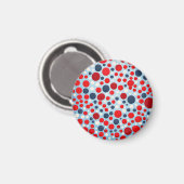 Rot Blau Tupfenmuster Magnet (Vorderseite/Rückseite)