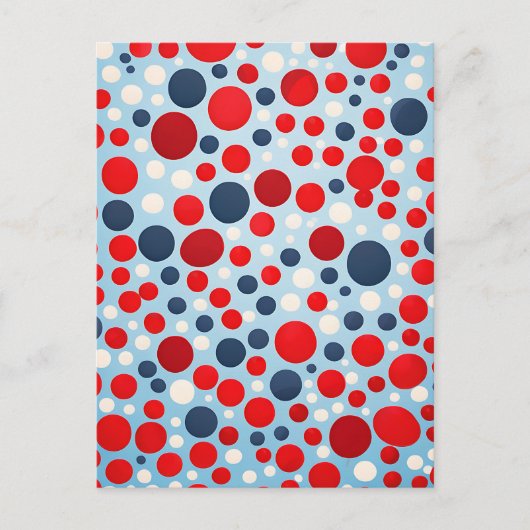 Rot Blau Tupfenmuster Postkarte (Vorderseite)