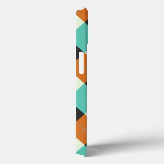 Rot, Blau und Creme-Raute Case-Mate iPhone Hülle (Rückseite / Rechts)