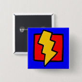 Rot-Blau- und Gelbbblitz-Bolzen Button (Vorne & Hinten)