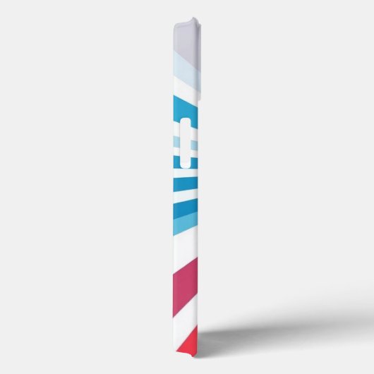 Rot, Blau und Grau-Muster Mobile Case-Mate iPhone Hülle (Rückseite / Rechts)