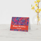 Rot, Blau und Rosa Tropfen Abstrakter Glückwunsch  Karte (Gelbe Blume)